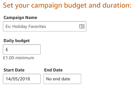 Amazon campaign budget